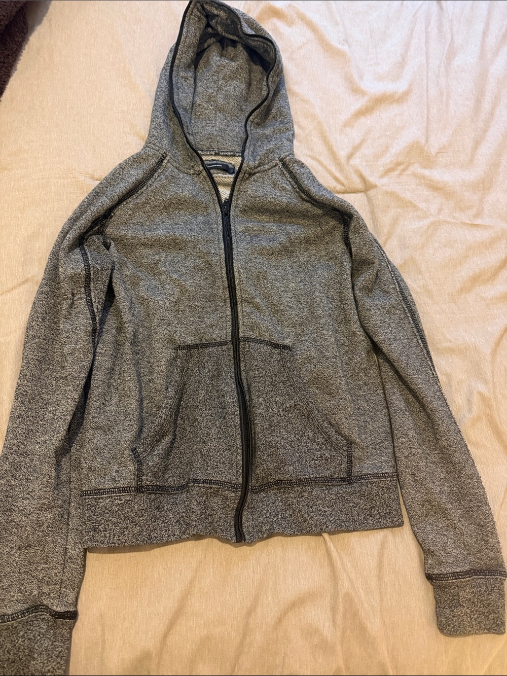 T by Alexander Wang Gray Marled Zip Hoodie